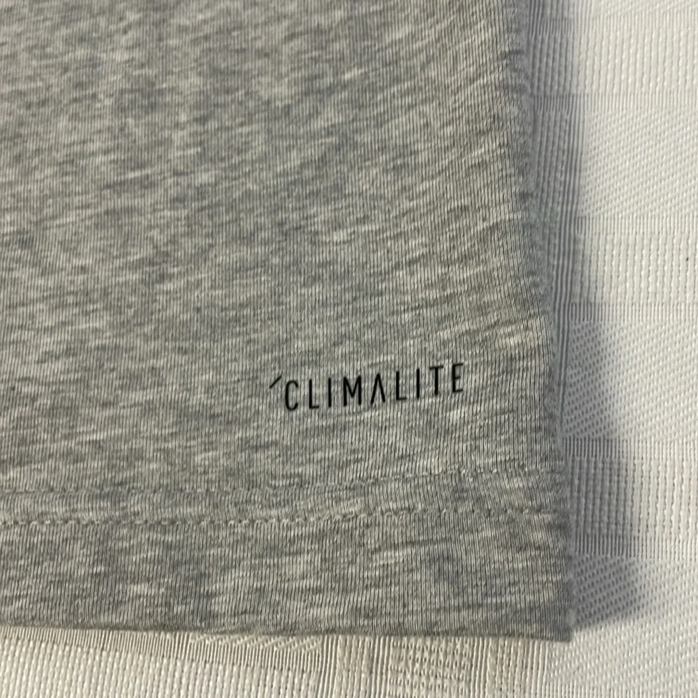 NWT! Adidas Climalite Basketball Gray Black Spellout T-Shirt Large Short Sleeves